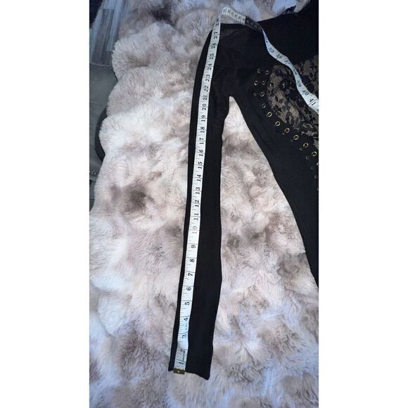 Symphony Black Lace Dress with Gold Sequins, Size small - Picture 9 of 12